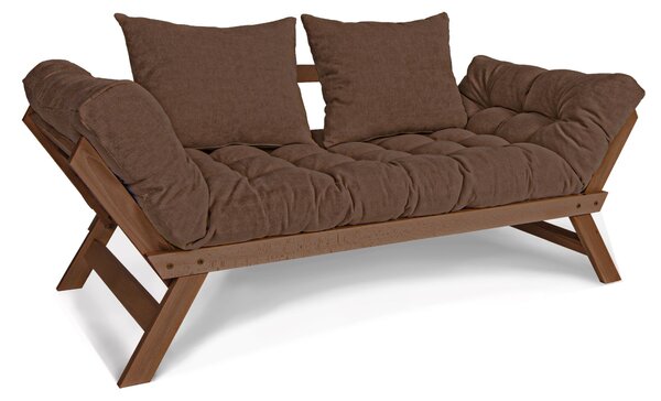 MarLiving Rozkládací futonová pohovka BREEZIO 03 170 cm z masivu/hnědá