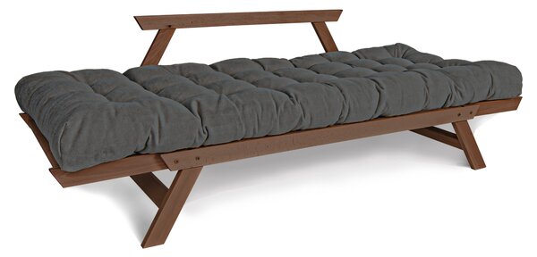 MarLiving Rozkládací futonová pohovka BREEZIO 03 170 cm z masivu/šedá