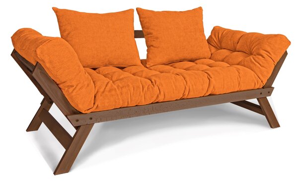 MarLiving Rozkládací futonová pohovka BREEZIO 03 170 cm z masivu/oranžová