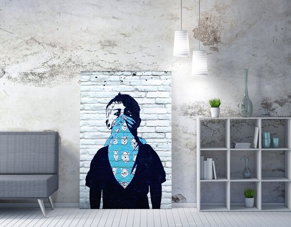 ASIR Obraz na plátně (50 x 70) Banksy Street Art – kluk v bandaně