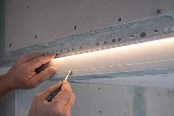 Hliníkový LED PROFIL 2m matné široké stínidlo pro 17mm karton GK ECOLIGHT