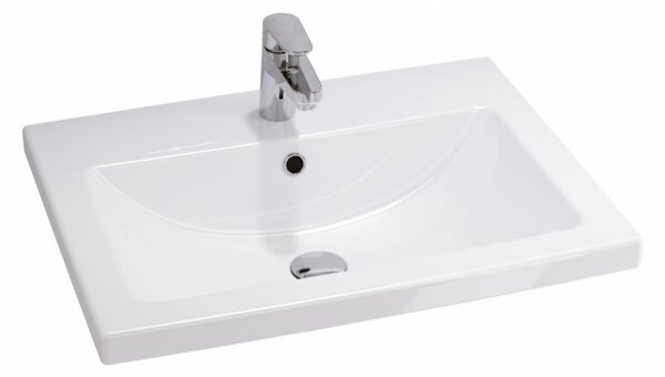 Cersanit Tirso, závěsná umyvadlová skříňka 794x447x572 mm + keramické umyvadlo, černá matná, S801-587