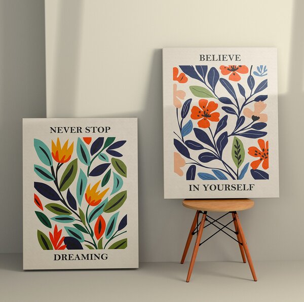 ASIR Set obrazů na plátně 2 ks ( 50 x 70 cm) Florální motivy