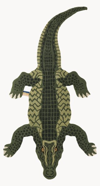Ručně všívaný vlněný koberec's vysokým vlasem Coolio Crocodile