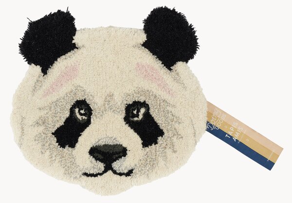 Malý ručně všívaný vlněný koberec's vysokým vlasem Plumpy Panda