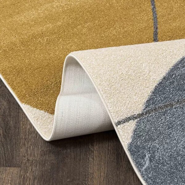 Makro Abra Moderní kusový koberec LUCY NP33A krémový žlutý šedý Rozměr: 80x150 cm