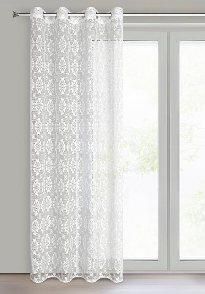 ZÁCLONA NA KROUŽCÍCH IGA 140X250 CM BÍLÁ