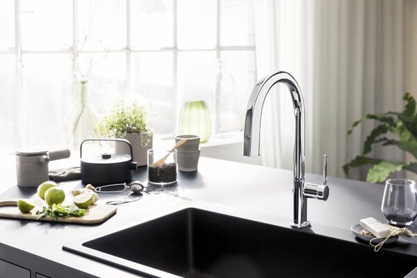 Hansgrohe Aqittura M91 FilterSystem 210, vytažitelný výtok, 1jet, sBox, startovací sada, chrom 76800000