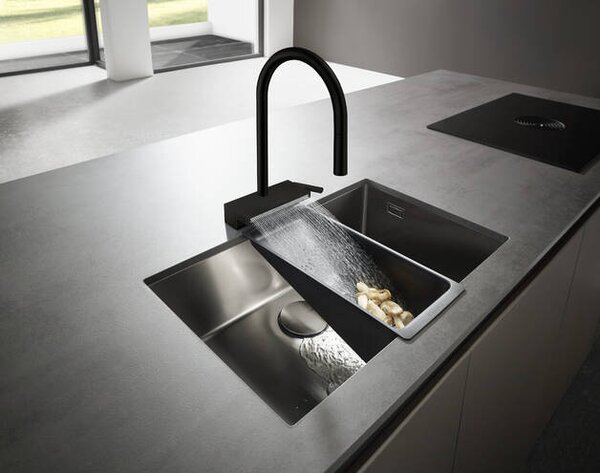 Hansgrohe Aquno Select M81 kuchyňská páková baterie 170 vytažitelná sprška, 3jet, sBox, matná černá 73831670