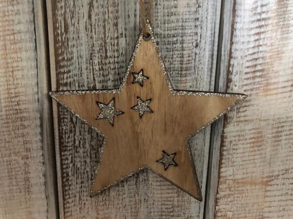 Dřevěná hvězda- závěs