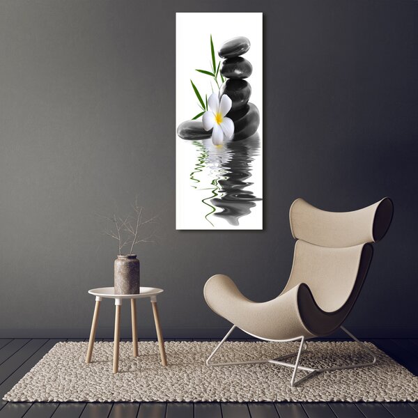 Vertikální Foto obraz na plátně Orchidej a kameny ocv-36696860