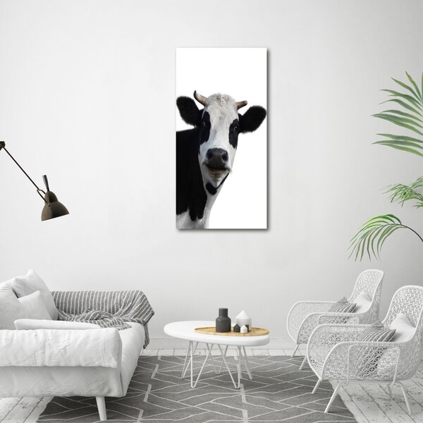 Vertikální Foto obraz canvas Flekatá kráva ocv-38327134