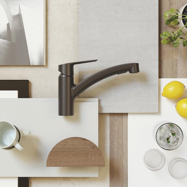 GROHE Start - Páková dřezová baterie s výsuvnou sprchou, černá matná 303072431