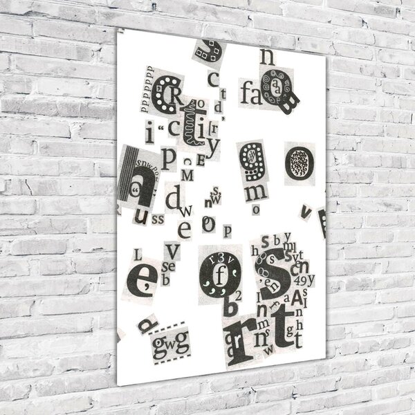 Vertikální Fotoobraz na skle Písmeno z novin osv-39907961