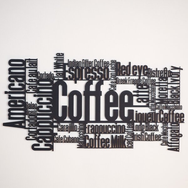 ASIR Nástěnná dekorace kovová COFFEE černá