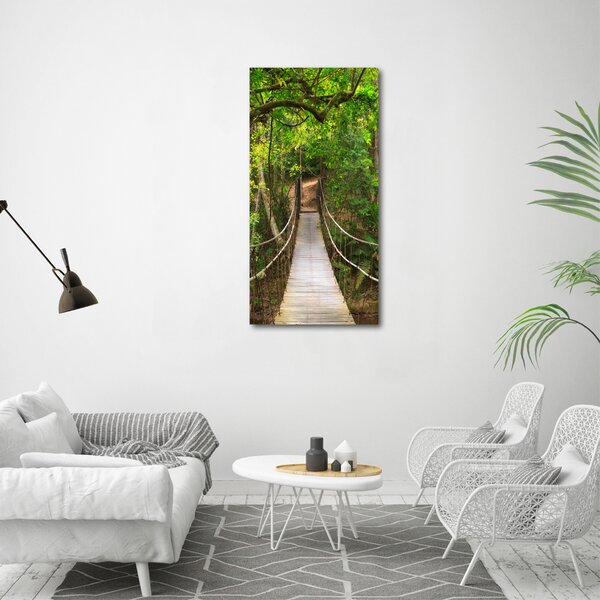 Vertikální Foto obraz canvas Visací most v lese ocv-40487494
