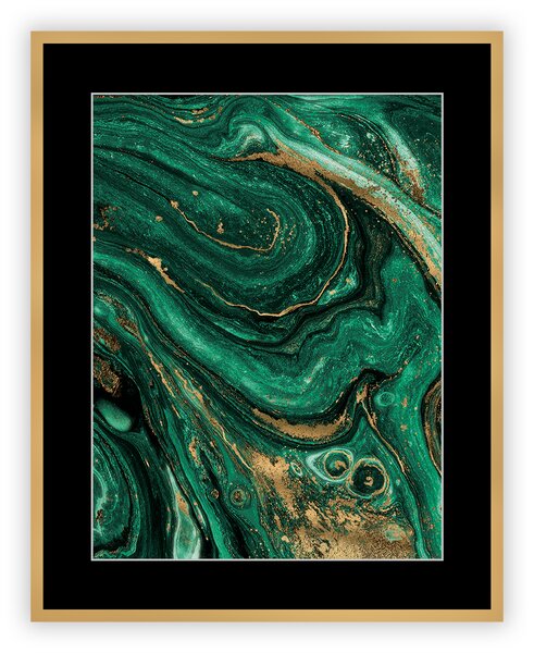 Obraz Abstract Green&Gold II 40 x 50 cm