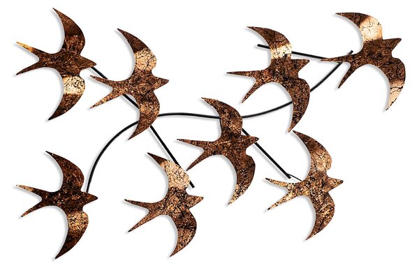 ASIR Nástěnná dekorace kovová FLYING BIRDS bronzová