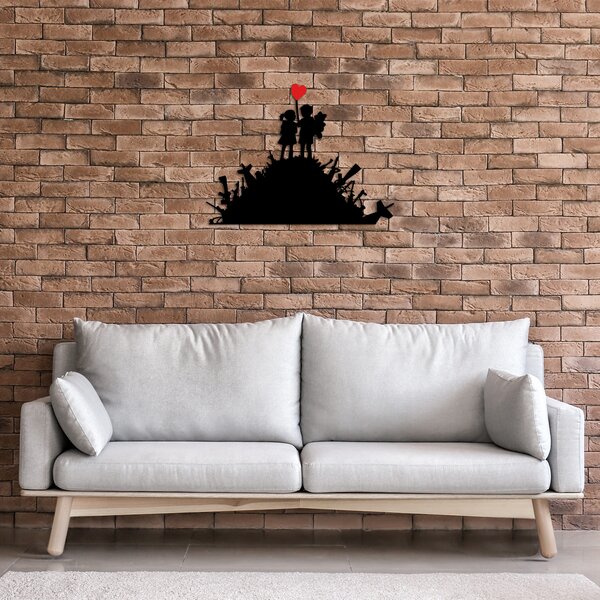 ASIR Nástěnná dekorace kovová BANKSY děti