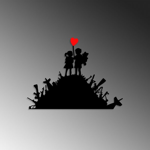 ASIR Nástěnná dekorace kovová BANKSY děti