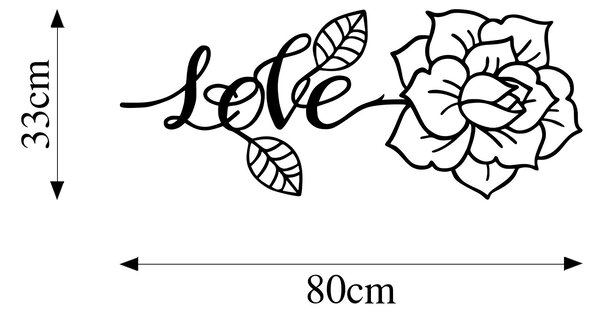 ASIR Nástěnná dekorace kovová LOVE AND FLOWER