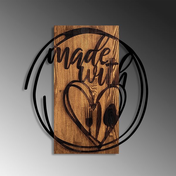 ASIR Nástěnná dekorace dřevo MADE WITH LOVE