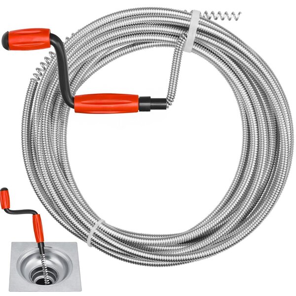 Čistič odpadů, 5 m × 6 mm, odstraňovač ucpání pro umyvadla a odpadní potrubí v koupelnách