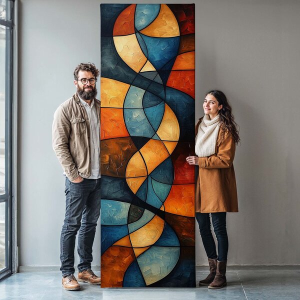 Obraz na plátně - Symbiotické rytmy FeelHappy.cz Velikost obrazu (šířka x výška): 120 x 40 cm