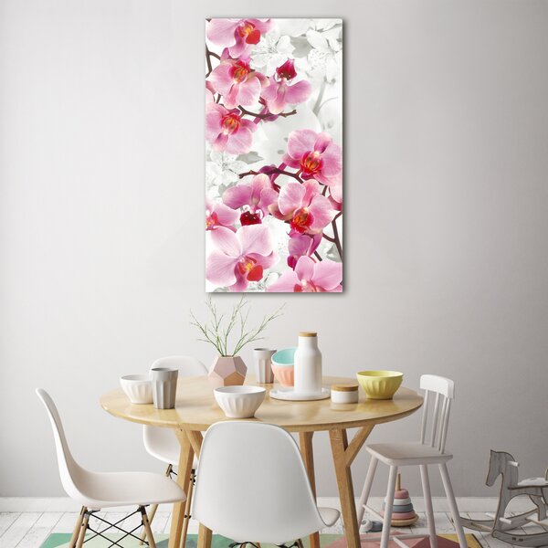 Vertikální Fotoobraz na skle Růžová orchidej osv-44684614