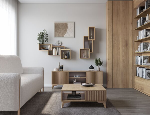 Eltap Designová nástěnná police Alitty 96 Dub Artisan