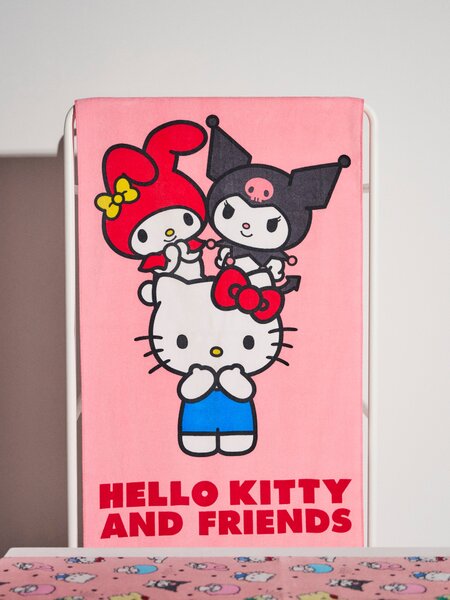Sinsay - Bavlněný ručník Hello Kitty and Friends - pastelová růžová