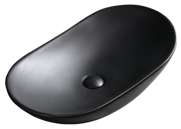 BPS-koupelny Keramické umyvadlo na desku LAVI MTB 625 62,5x36 cm, černé matné