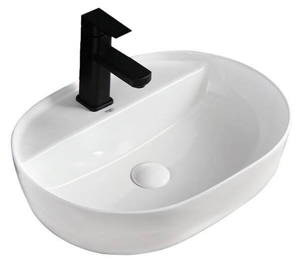 BPS-koupelny Keramické umyvadlo na desku EMI WH 605 60,5x40,5 cm, bílé