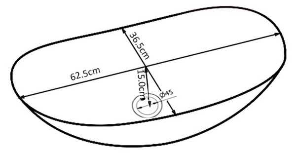 BPS-koupelny Keramické umyvadlo na desku LAVI MTB 625 62,5x36 cm, černé matné