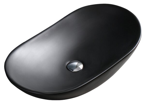 BPS-koupelny Keramické umyvadlo na desku LAVI MTB 625 62,5x36 cm, černé matné