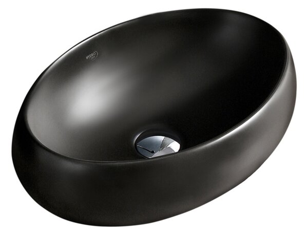BPS-koupelny Keramické umyvadlo na desku CARI MTB 600 60x40,5 cm, černé matné