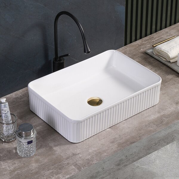 BPS-koupelny Keramické umyvadlo na desku AURA WH 500 50x34 cm, bílé