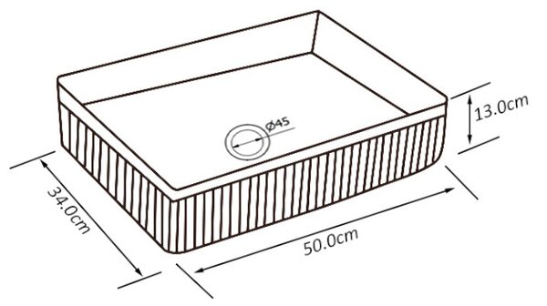 BPS-koupelny Keramické umyvadlo na desku AURA BL 500 50x34 cm, černé matné