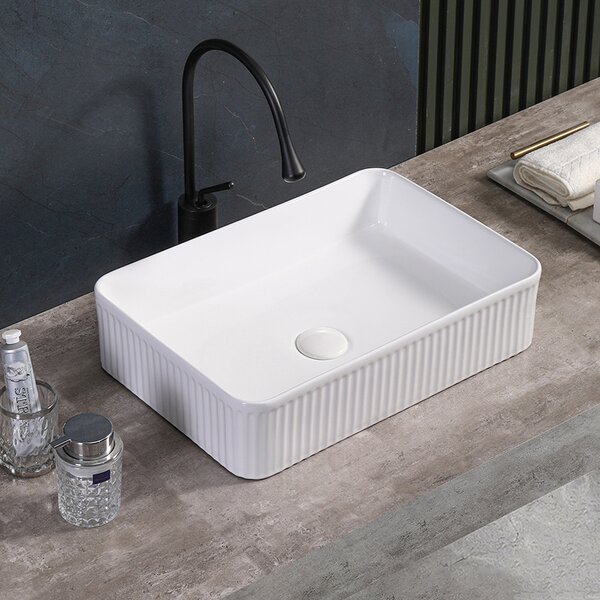 BPS-koupelny Keramické umyvadlo na desku AURA WH 500 50x34 cm, bílé