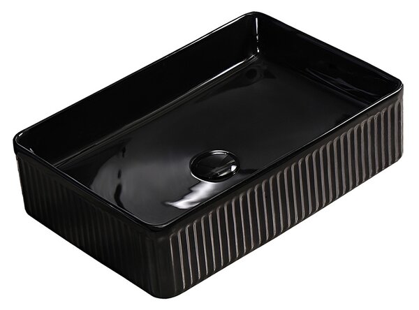 BPS-koupelny Keramické umyvadlo na desku AURA BL 500 50x34 cm, černé
