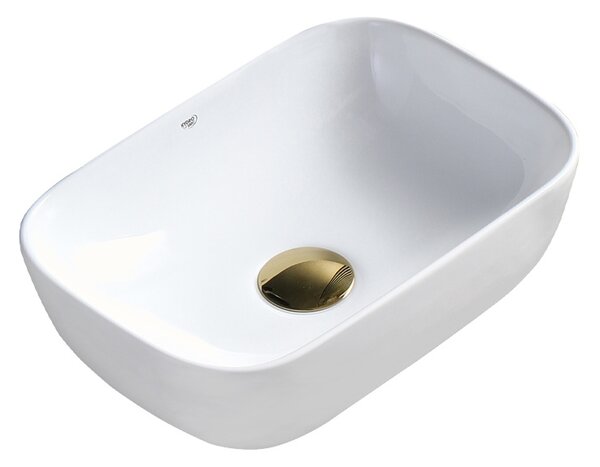 BPS-koupelny Keramické umyvadlo na desku MILO WH 455 45,5x32,5 cm, bílé