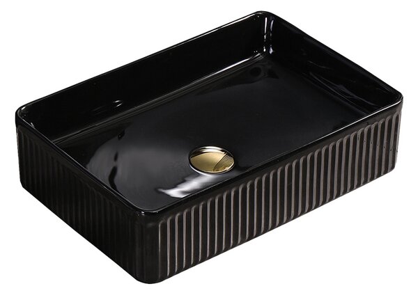 BPS-koupelny Keramické umyvadlo na desku AURA BL 500 50x34 cm, černé