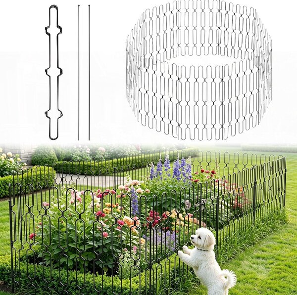 Skládací kovové plot pro zahradu, bariéra pro zvířata bez otvorů, výška 80 cm, délka 4,6 m
