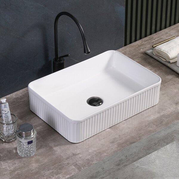 BPS-koupelny Keramické umyvadlo na desku AURA WH 500 50x34 cm, bílé