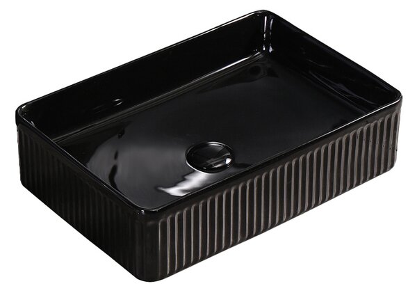 BPS-koupelny Keramické umyvadlo na desku AURA BL 500 50x34 cm, černé