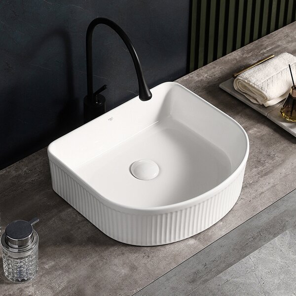 BPS-koupelny Keramické umyvadlo na desku FINO WH 400 40x35 cm, bílé