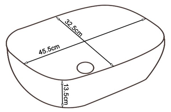 BPS-koupelny Keramické umyvadlo na desku MILO MAR5 455 45,5x32,5 cm, černý mramor