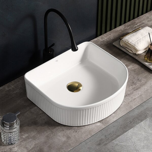BPS-koupelny Keramické umyvadlo na desku FINO WH 400 40x35 cm, bílé