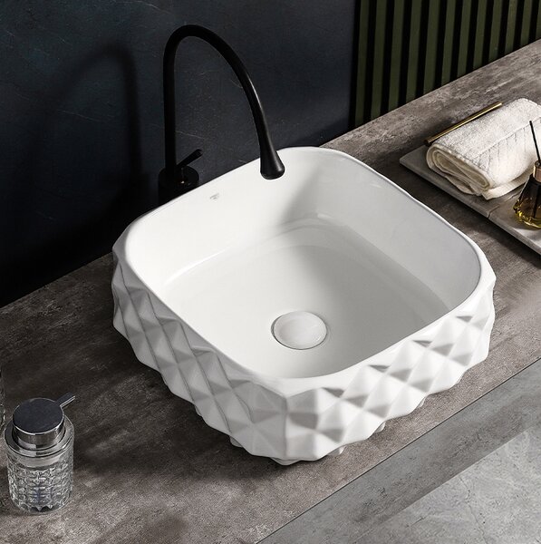 BPS-koupelny Keramické umyvadlo na desku PEARL WH 400 50x31 cm, bílé