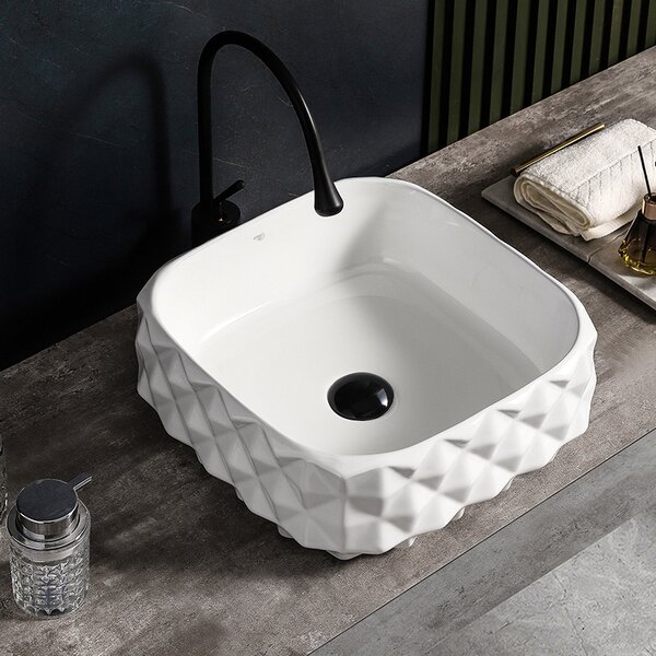 BPS-koupelny Keramické umyvadlo na desku PEARL WH 400 50x31 cm, bílé